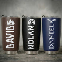 Custom Name & Icon Gift For Husband, Dad, Son - Personalized Tumbler Cup