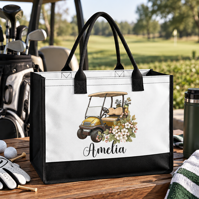 Custom Name, Girls Golf, Golf Pouch, Gift For Golf Lovers, Golf Players - Personalized Tote Bag