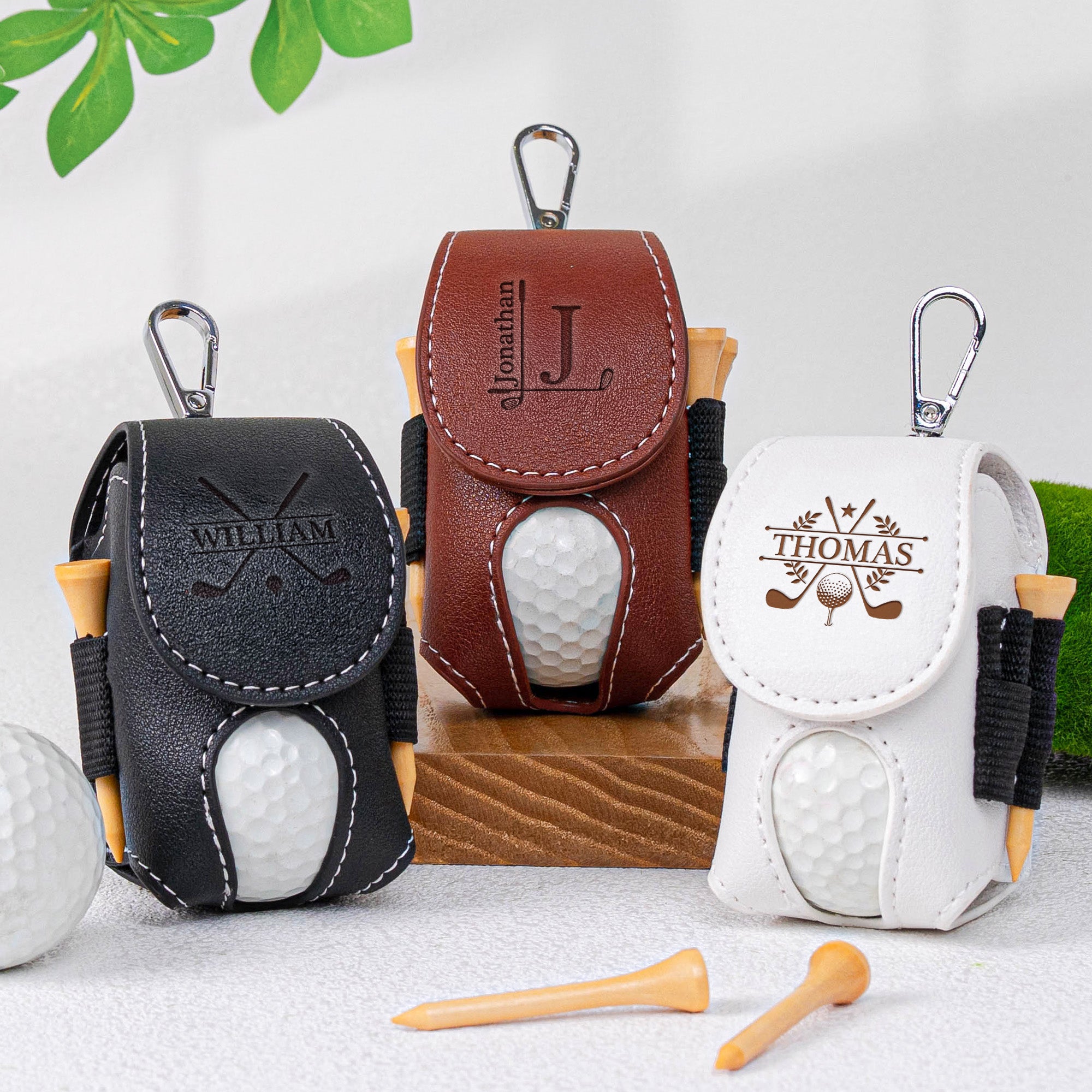 Father's Day Gifts, Custom Name, Initials For Him, Golf Lovers, Husband, Dad - Personalized Golf Ball Holder
