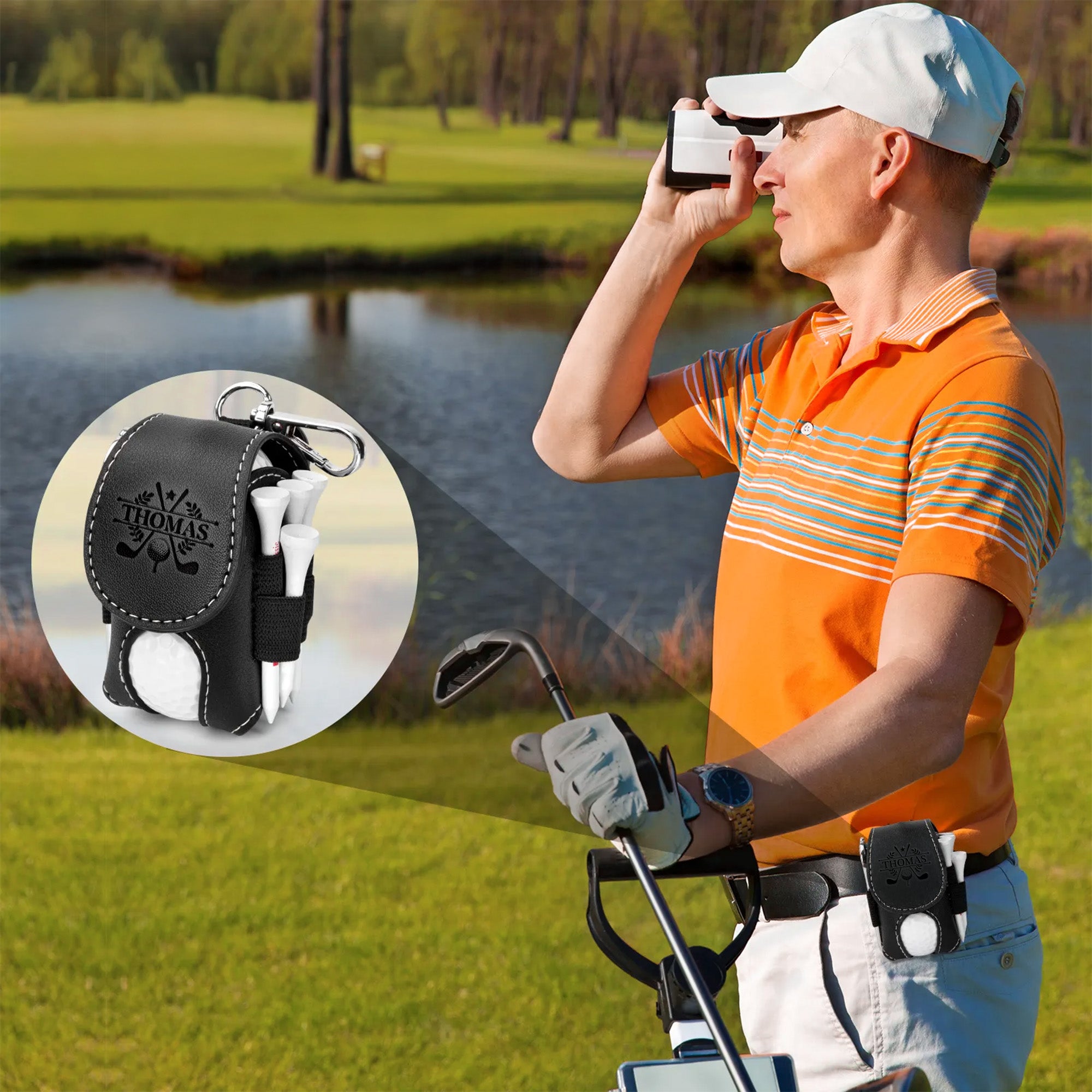 Father's Day Gifts, Custom Name, Initials For Him, Golf Lovers, Husband, Dad - Personalized Golf Ball Holder