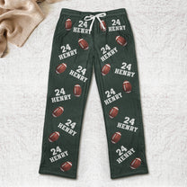 Custom Name, Number Baseball, Basketball, Football, Hockey - Personalized Fleece Pajama Pants