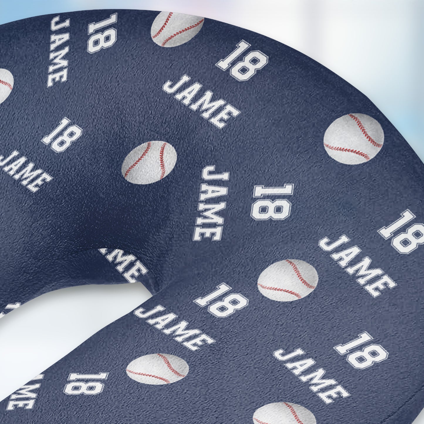 Custom Name, Number Sports - Personalized U-Shaped Travel Neck Pillow