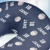 Custom Name, Number Sports - Personalized U-Shaped Travel Neck Pillow