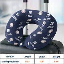Custom Name, Number Sports - Personalized U-Shaped Travel Neck Pillow