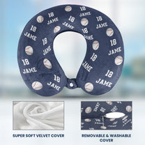 Custom Name, Number Sports - Personalized U-Shaped Travel Neck Pillow