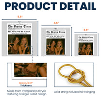 Custom Newspaper Friendship With Photo & Your Own Message - Personalized Acrylic Photo Ornament