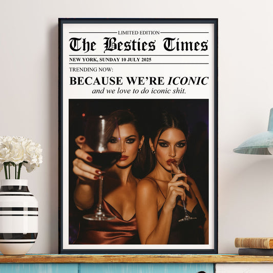 Custom Newspaper Friendship With Photo & Your Own Message - Personalized Photo Poster