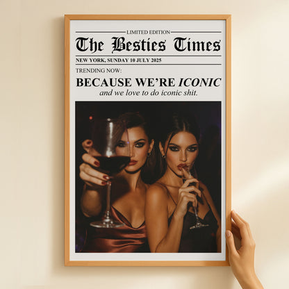Custom Newspaper Friendship With Photo & Your Own Message - Personalized Photo Poster