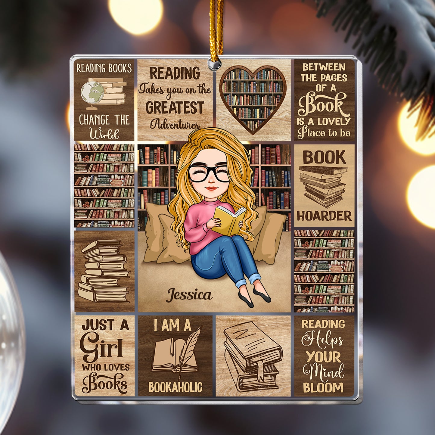 Custom Ornament For Book Lovers - Personalized Acrylic Ornament