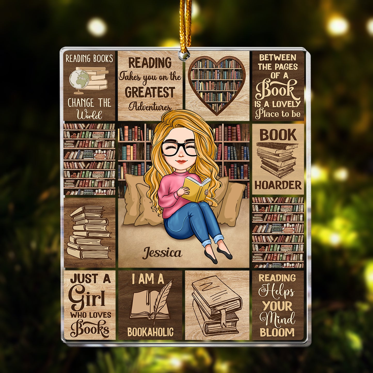 Custom Ornament For Book Lovers - Personalized Acrylic Ornament