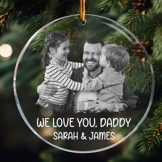 Custom Ornament Photo Gift For Grandpa Daddy - Personalized Acrylic Photo Ornament