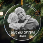 Custom Ornament Photo Gift For Grandpa Daddy - Personalized Acrylic Photo Ornament