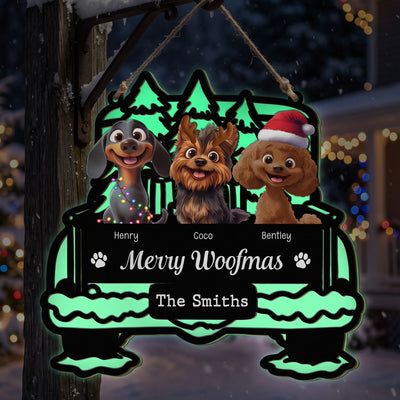 Custom Pet Breed Christmas Door Decor - Personalized Wood Sign