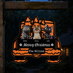 Custom Pet Breed Christmas Door Decor - Personalized Wood Sign