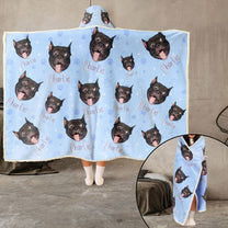 Custom Pet Face Funny - Personalized Photo Wearable Blanket Hoodie