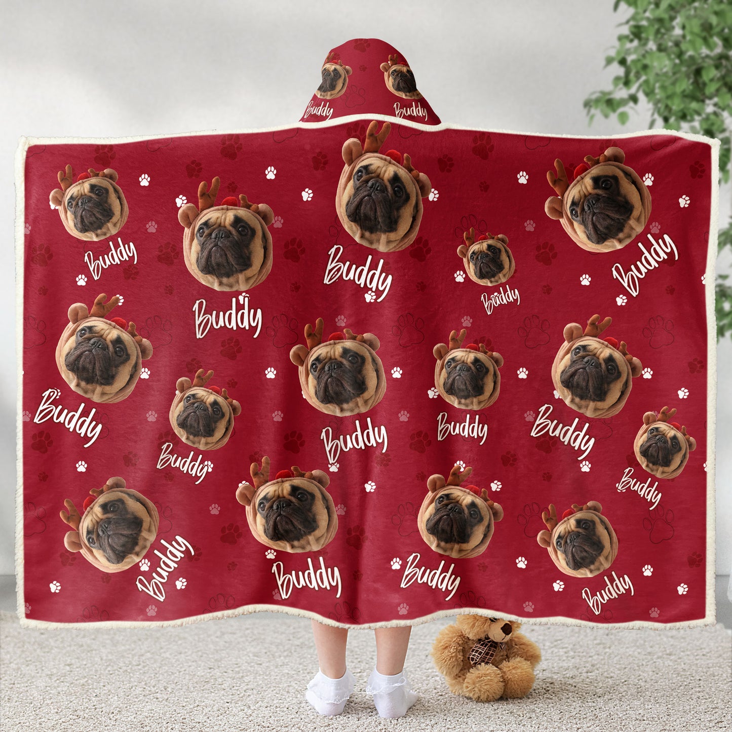 Custom Pet Face Funny - Personalized Photo Wearable Blanket Hoodie
