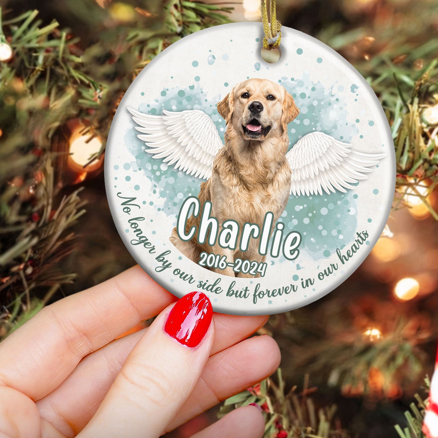 Custom Pet Face Memorial - Personalized Ceramic Photo Ornament