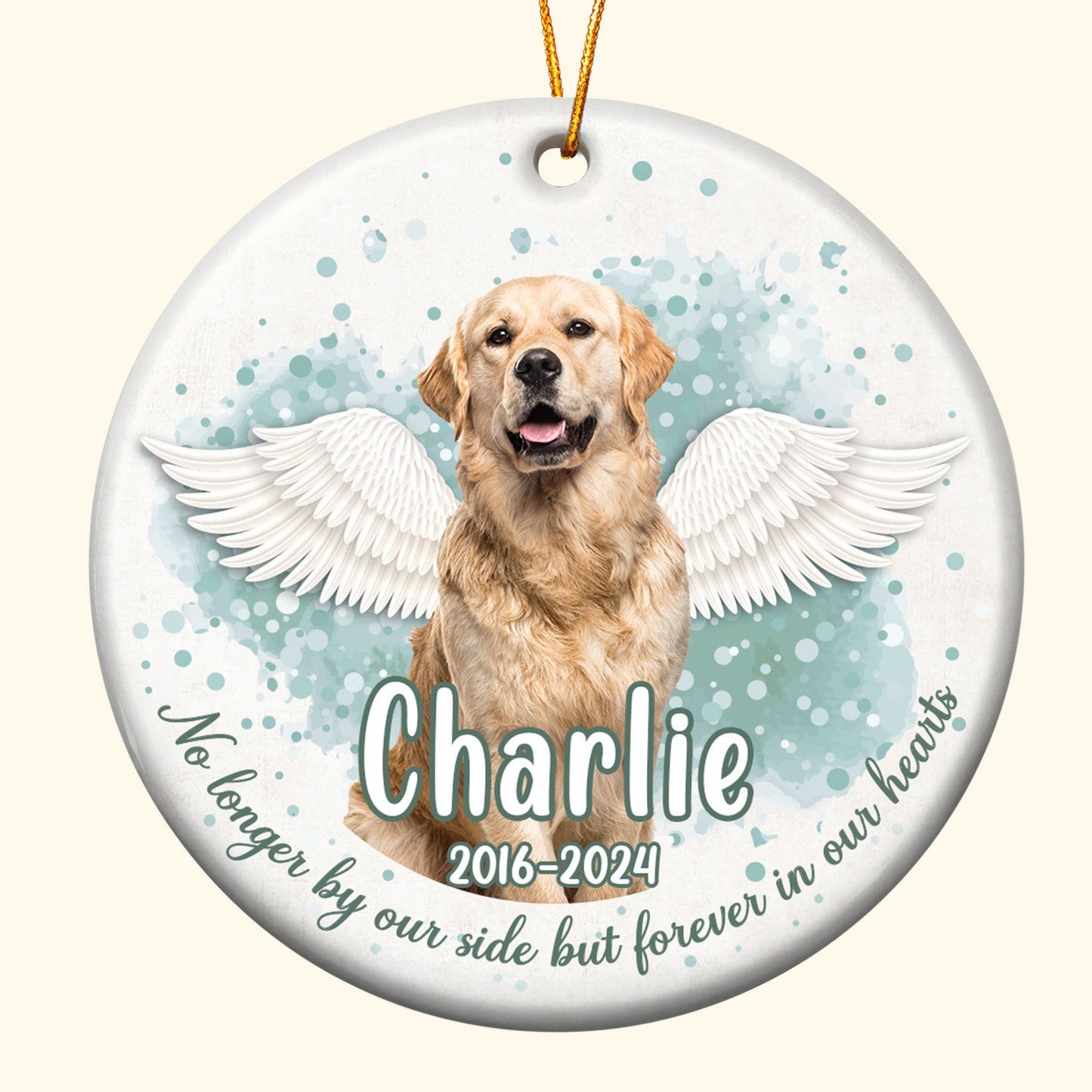 Custom Pet Face Memorial - Personalized Ceramic Photo Ornament