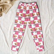 Custom Pet Face-Multicolor Plaid - Personalized Photo Sweatpants