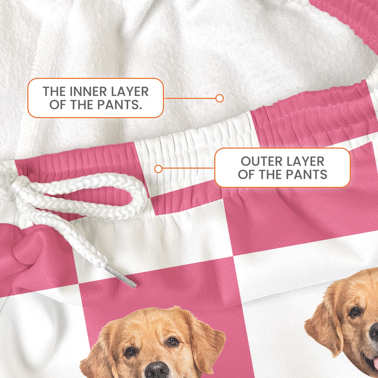 Custom Pet Face-Multicolor Plaid - Personalized Photo Sweatpants