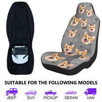 Custom Pet Face With Cut Pawprints - For Dog Lovers, Cat Lovers - Personalized Photo Car Seat Cover