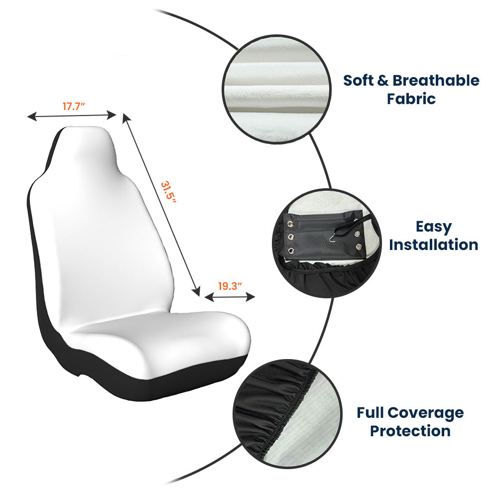 Custom Pet Face With Cut Pawprints - For Dog Lovers, Cat Lovers - Personalized Photo Car Seat Cover
