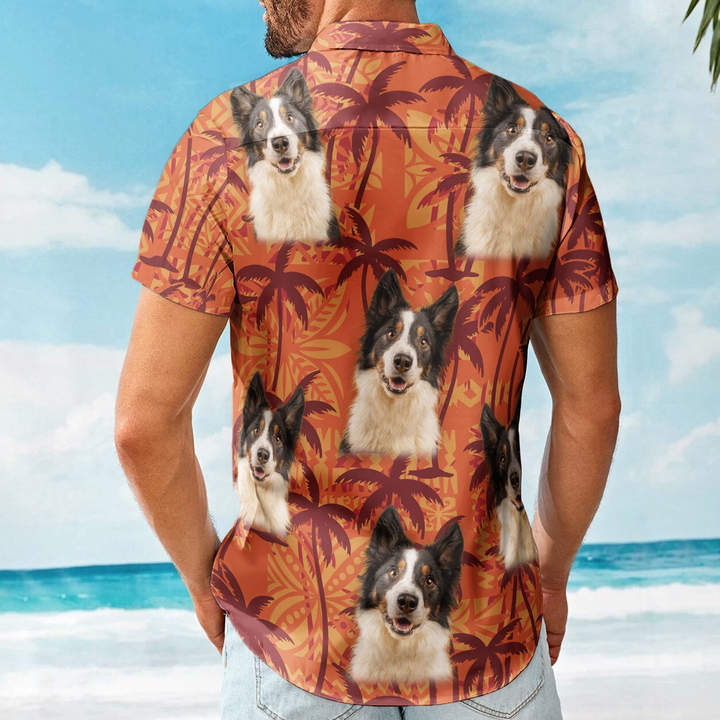 Custom Pet Funny Photo With Tropical Palm Trees - Custom Photo Hawaiian Shirts