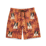 Custom Pet Funny Photo With Tropical Palm Trees - Personalized Photo Men's Beach Shorts