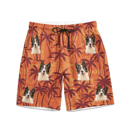 Custom Pet Funny Photo With Tropical Palm Trees - Personalized Photo Men's Beach Shorts