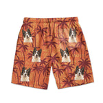 Custom Pet Funny Photo With Tropical Palm Trees - Personalized Photo Men's Beach Shorts