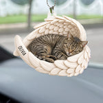 Custom Pet Photo Angel Wings Memorial Pet Loss Gifts For Pet Lovers - Personalized Rear View Mirror Accessory