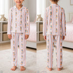 Custom Pet Photo Cartoon Style Striped Pajamas For Pet Lovers - Personalized Pajamas