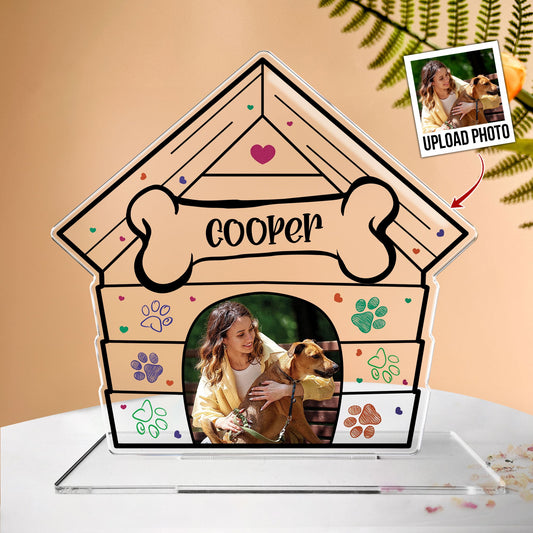 Custom Pet Photo Dog House - Personalized Acrylic Photo Plaque