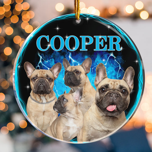 Custom Pet Photos Bootleg Style - Personalized Acrylic Photo Ornament