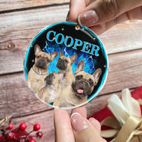 Custom Pet Photos Bootleg Style - Personalized Acrylic Photo Ornament