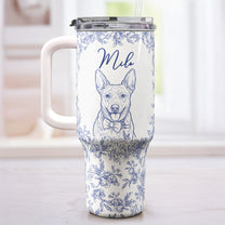 Custom Pet Portrait 40oz Tumbler For Dog Lover, Cat Lover - Personalized 40oz Tumbler With Straw