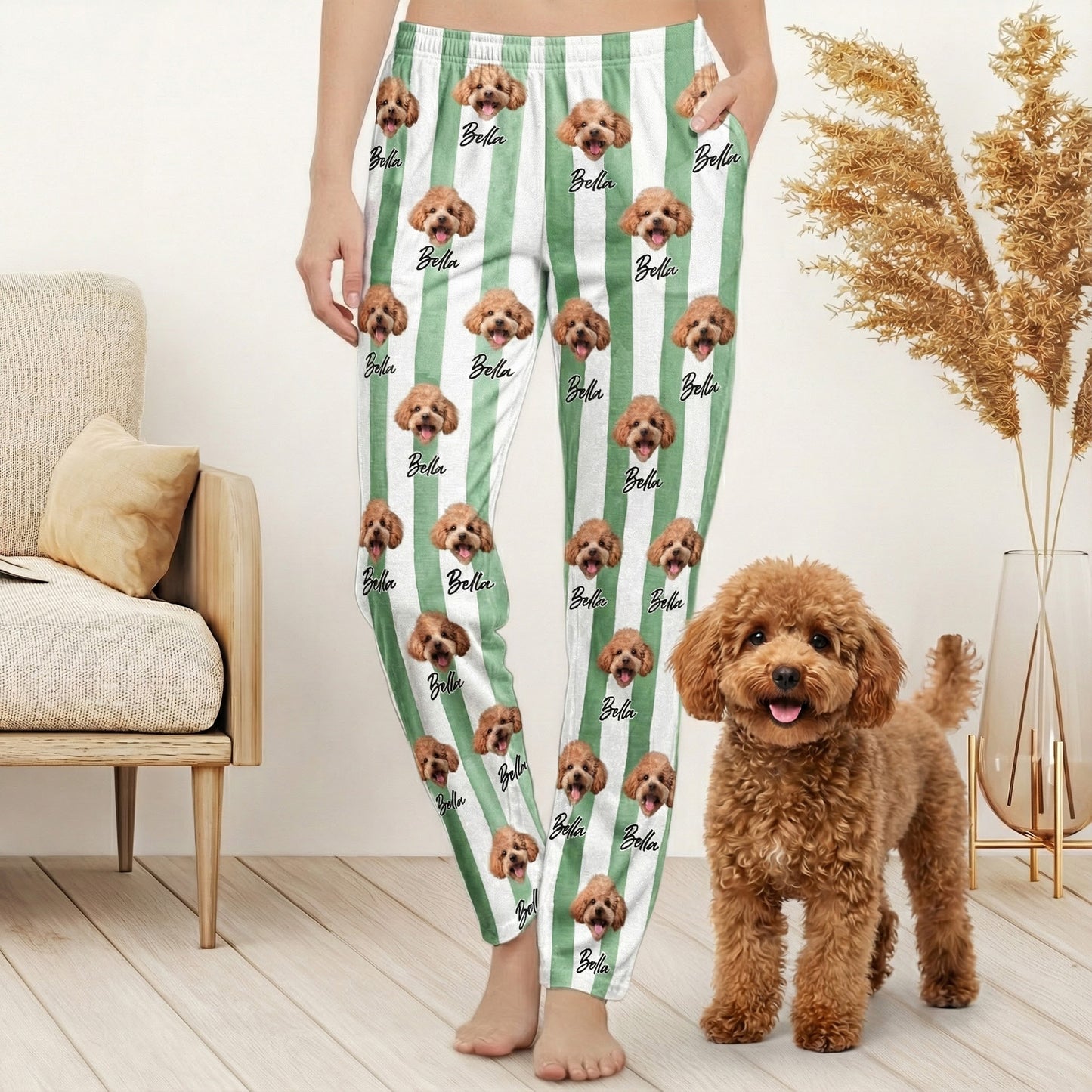 Custom Pet Portrait Dog Lover Cat Lover Gift - Personalized Photo Lounge Pants
