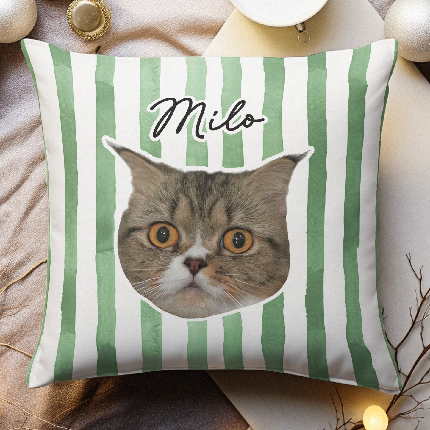 Custom Pet Portrait Dog Lover Cat Lover Gift - Personalized Photo Pillow (Insert Included)