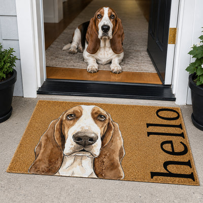 Custom Pet Portrait Funny Doormat Watercolor Art - Personalized Doormat