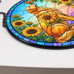 Custom Pet Portrait Memorial Sunflower - Personalized Window Hanging Suncatcher