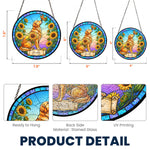 Custom Pet Portrait Memorial Sunflower - Personalized Window Hanging Suncatcher