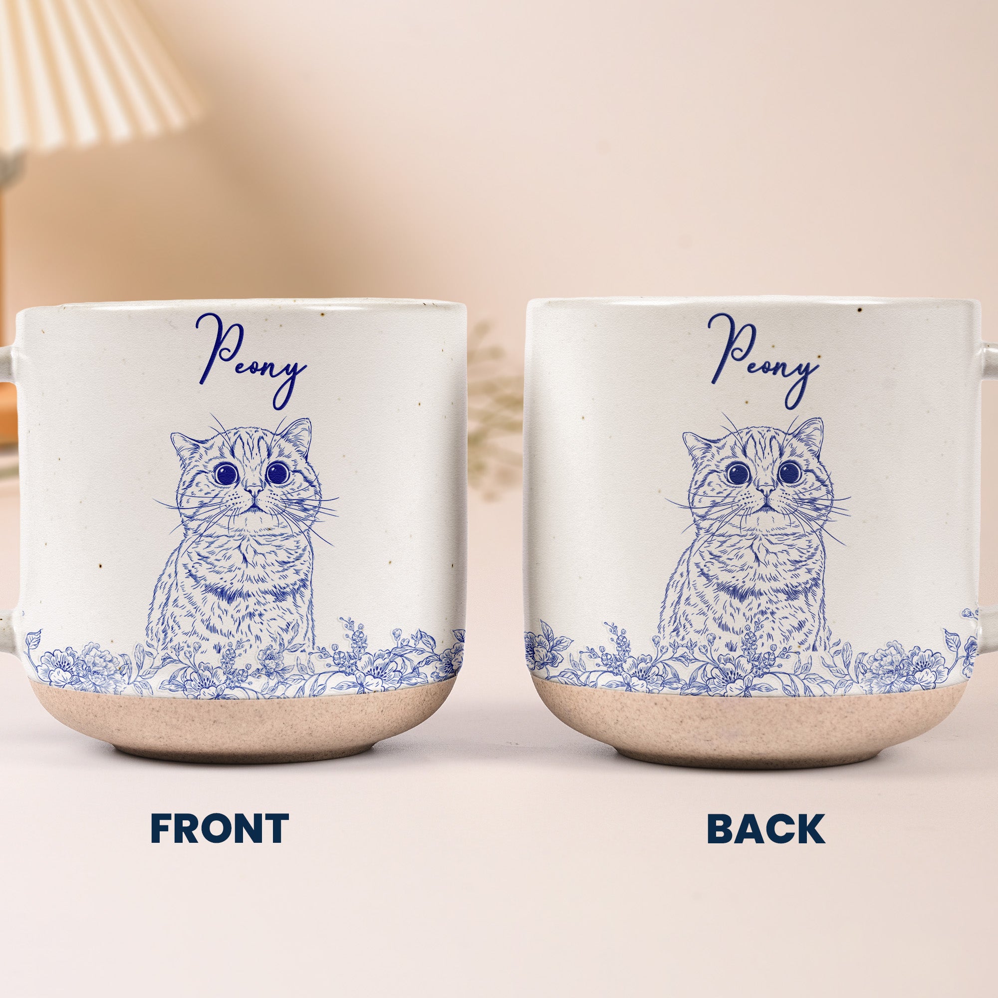 Custom Pet Portrait Mug For Pet Lovers, Dog Mom, Cat Mom - Personalized Photo Pottery Mug