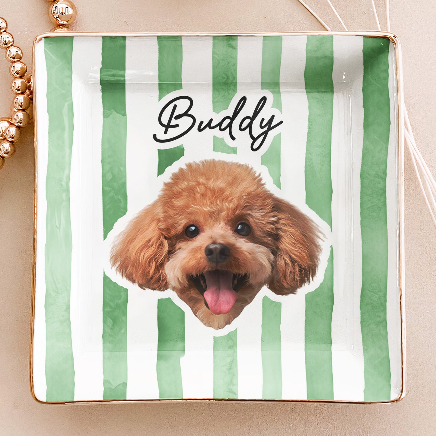 Custom Pet Portrait Ring Dish Dog Lover Cat Lover Gift - Personalized Photo Jewelry Dish