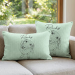 Custom Pet Portrait Sketch Line Art Gift For Dog Lover, Cat Lover - Personalized Pillow Cover