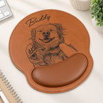 Custom Pet Portrait Sketch Line Art Gift For Pet Lovers - Personalized Mouse Pad