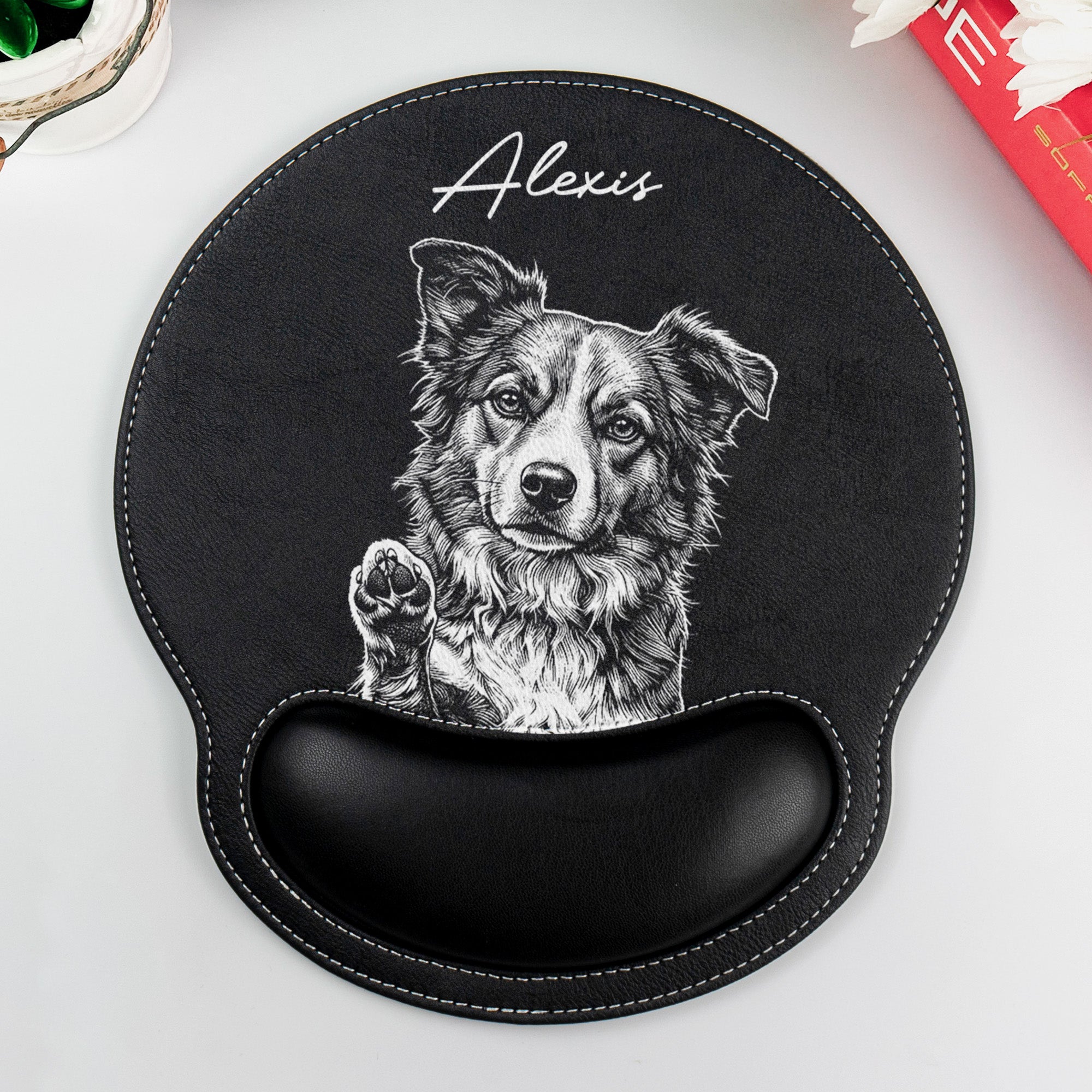 Custom Pet Portrait Sketch Line Art Gift For Pet Lovers - Personalized Mouse Pad