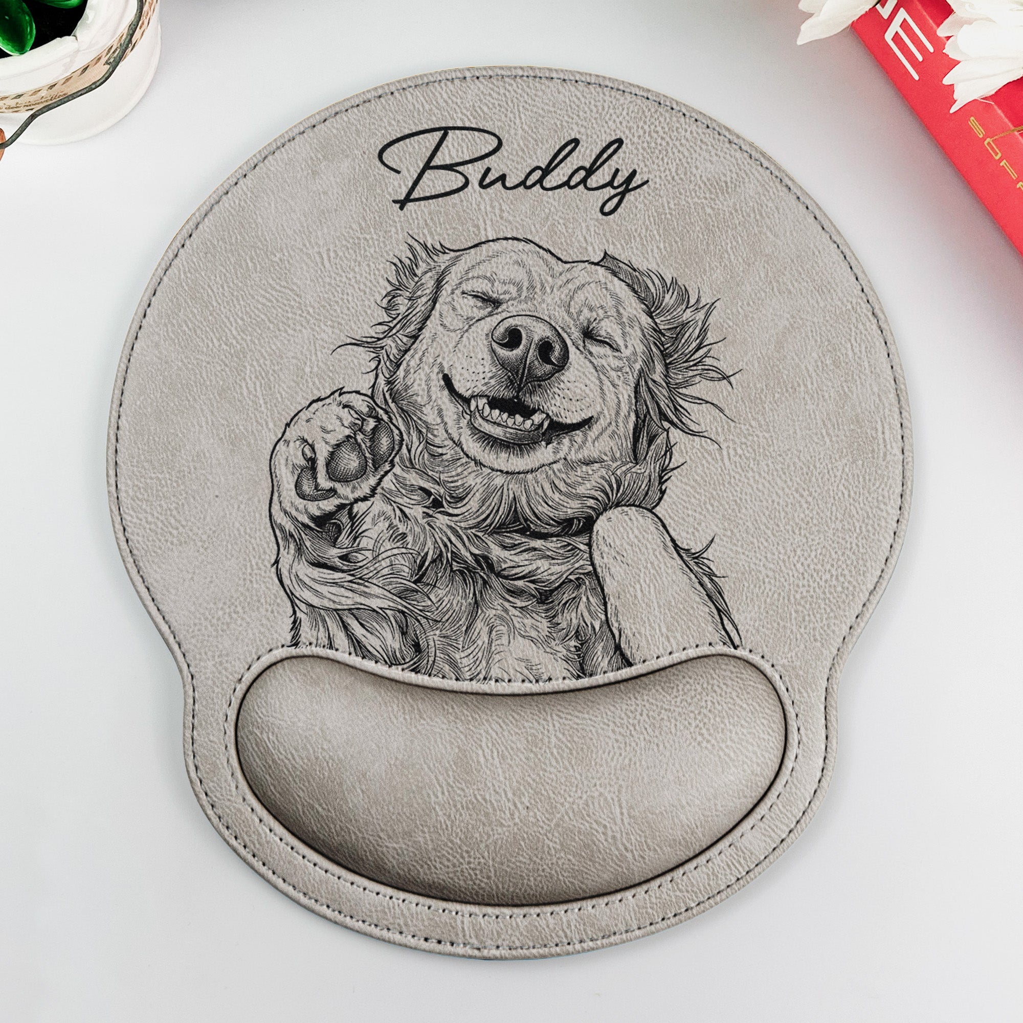 Custom Pet Portrait Sketch Line Art Gift For Pet Lovers - Personalized Mouse Pad