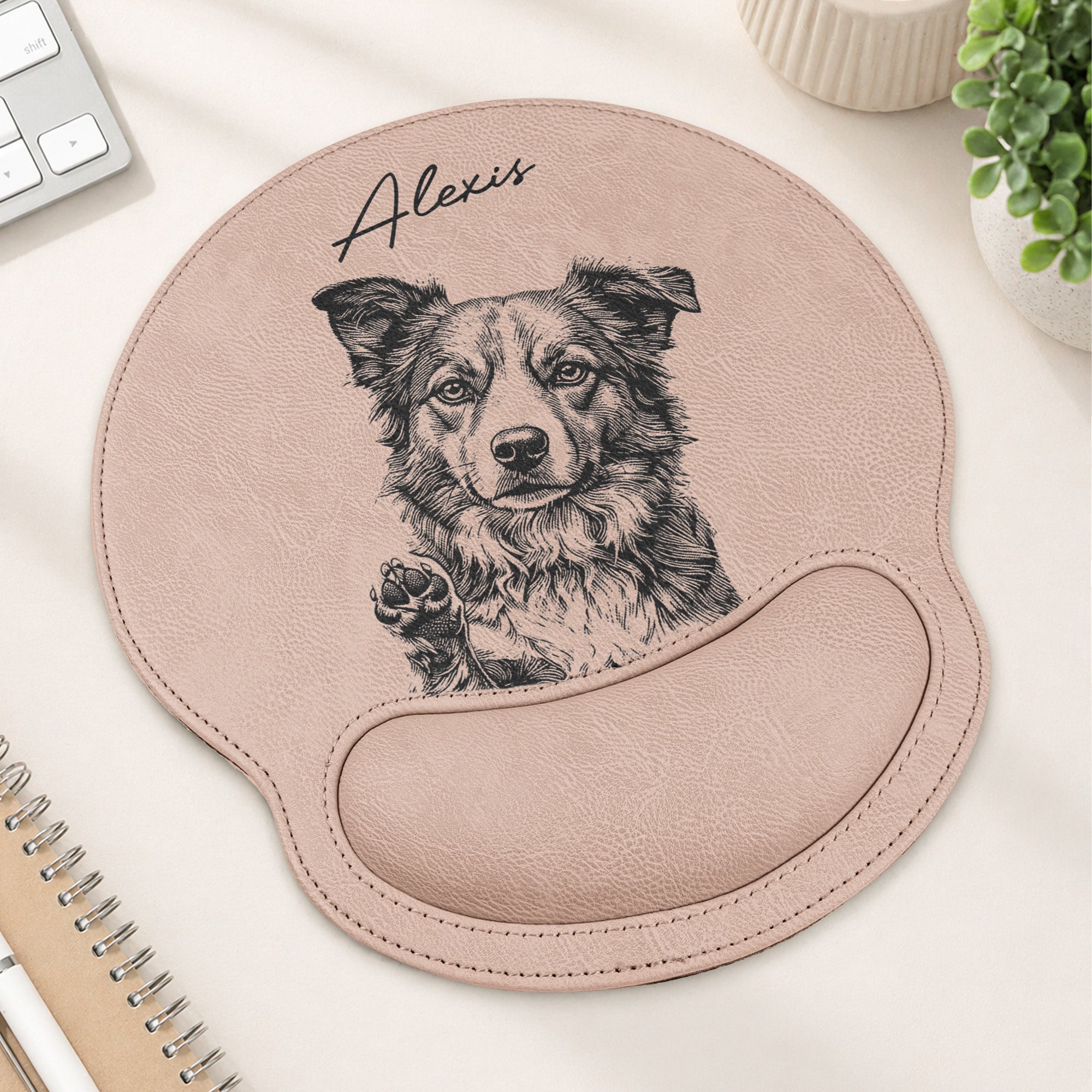 Custom Pet Portrait Sketch Line Art Gift For Pet Lovers - Personalized Mouse Pad