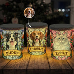 Custom Pet Portrait Stained Glass Style Pet Loss Sympathy Gifts - Personalized Night Light