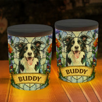 Custom Pet Portrait Stained Glass Style Pet Loss Sympathy Gifts - Personalized Night Light